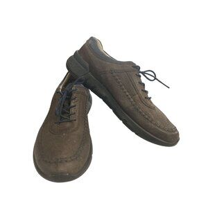 Ecco Mens Size 13 Brown Leather Comfort Walking casual Shoes